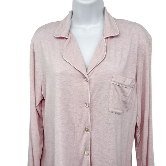 2/$30 UGG Nya Pajama PJ Top Button Up Sleep Shirt Long Sleeve Collared Pink - Picture 5 of 9